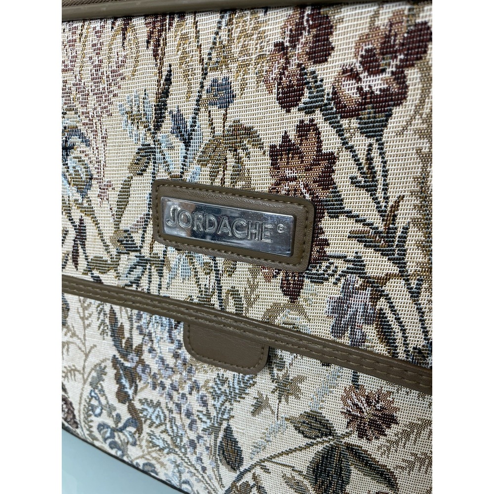 Vintage Jordache Floral Tapestry Suitcase Carry On 20"x6"x14" - Picture 6 of 11